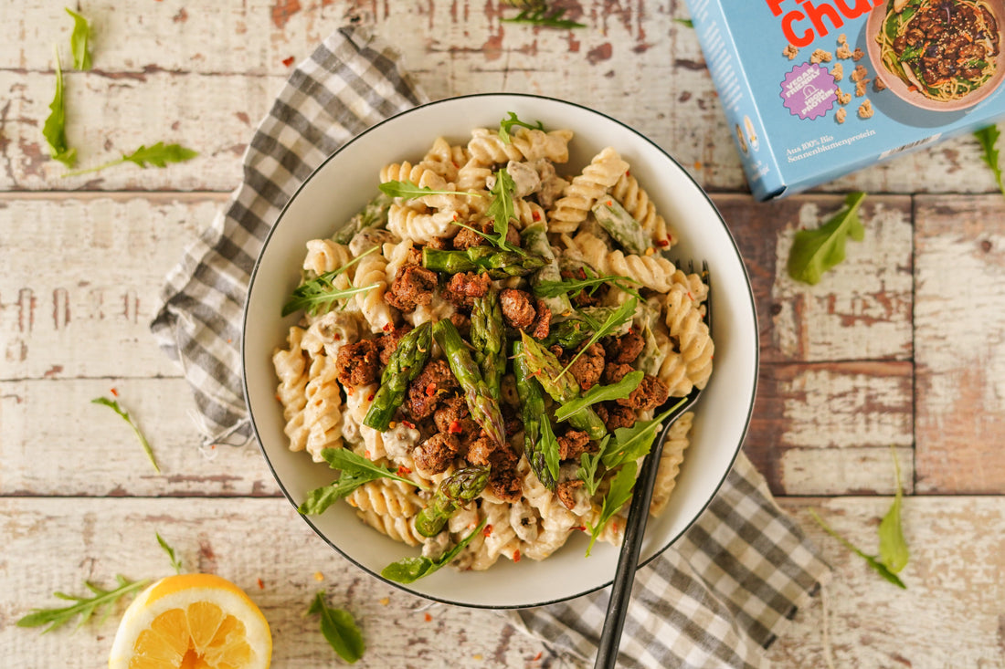 Frühlingspasta Spargel-Sonnenblume (sunflowerCHUNKS)