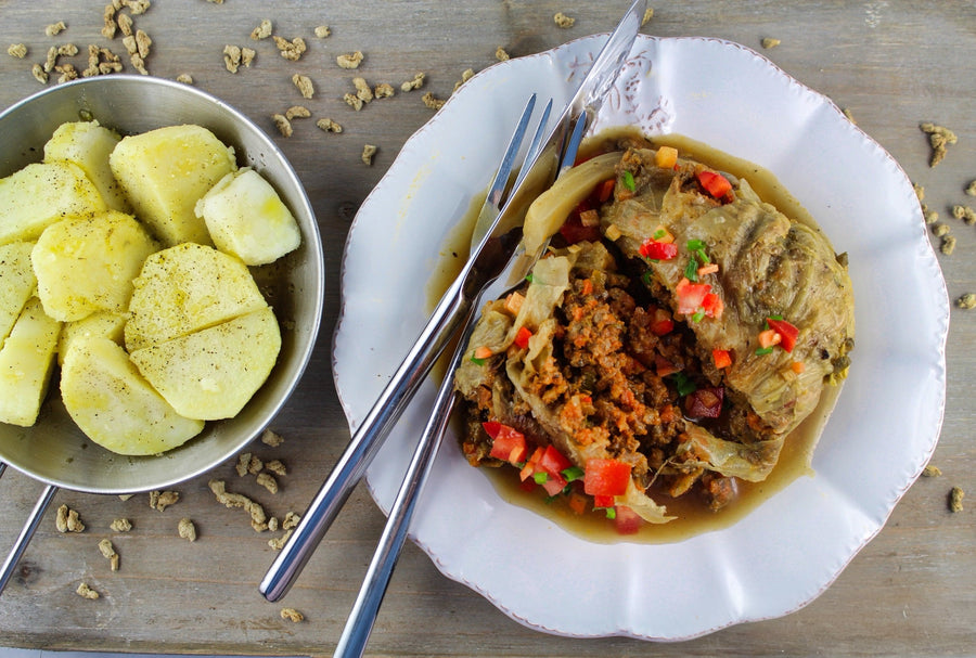 Krautrouladen / Krautwickel vegan mit sunflowerHACK