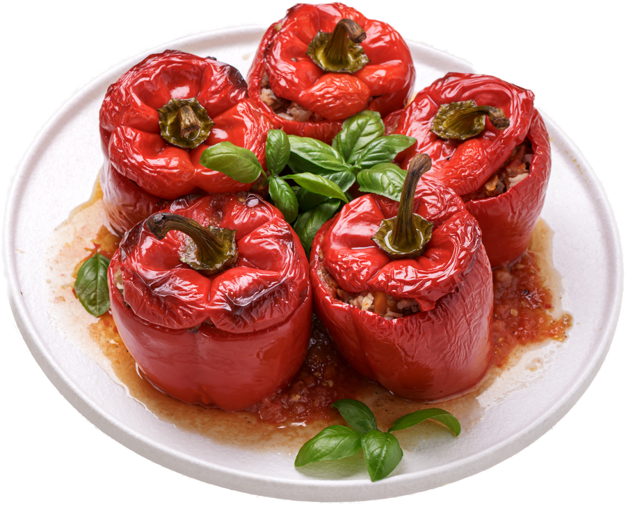 Gefüllte Paprikaschoten mit veganem Hack