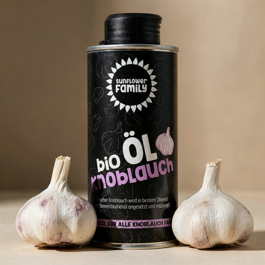 Knoblauchoel Dose und 2 Knollen