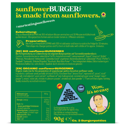 sunflowerBURGERMIX – für veganen Burgergenuss