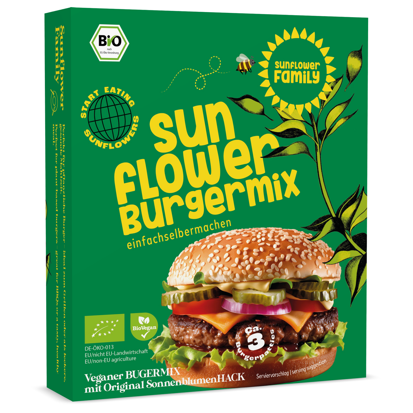 sunflowerBURGERMIX – für veganen Burgergenuss